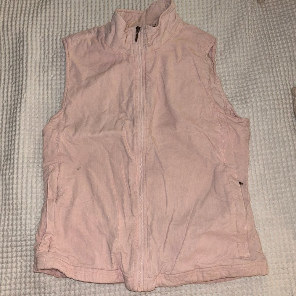 Vintage Eddie Bauer Corduroy Vest in Baby Pink